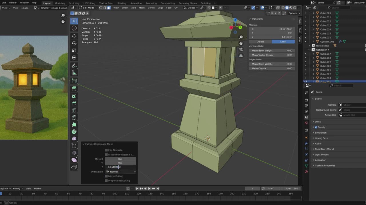 Blender Modeling: Japanese Lantern