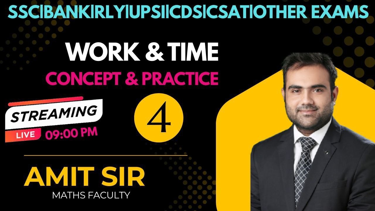 CHAPTERWISE MATHS PRACTICE FOR ALL COMPETITIVE EXAMS BY AMITSIR  #WORK&TIME #AMITSIR CLASS 4