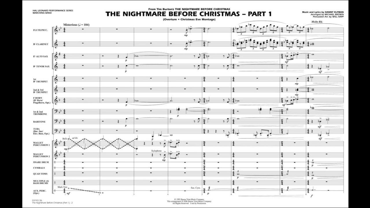 The Nightmare Before Christmas - Part 1 by Danny Elfman/arr. Michael Brown