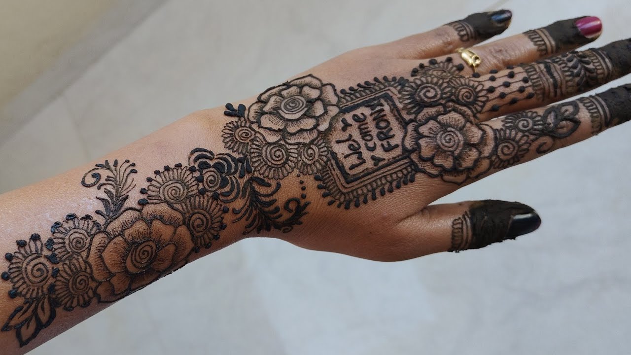 Very Beautiful Back hand mehndi design #customer demand # heena mehndi design #mehndi 