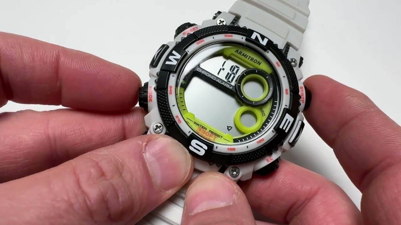How To Set The Time, Day, Date, Month On A Armitron Sport Digital Watch