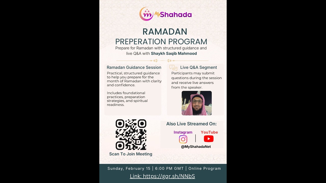 Ramadan Preparation with Shaykh Saqib Mahmood– MyShahada