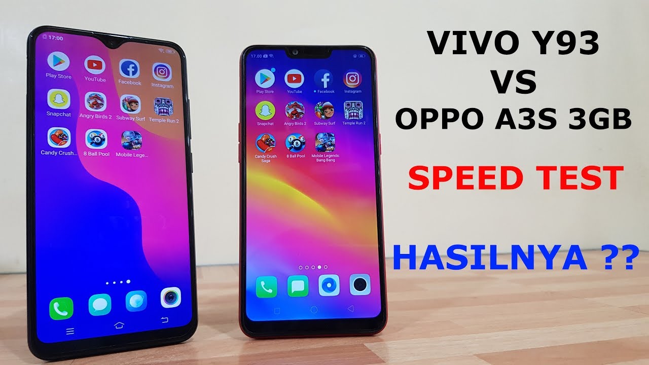 VIVO Y93 VS OPPO A3S 3GB SPEEDTEST INDONESIA