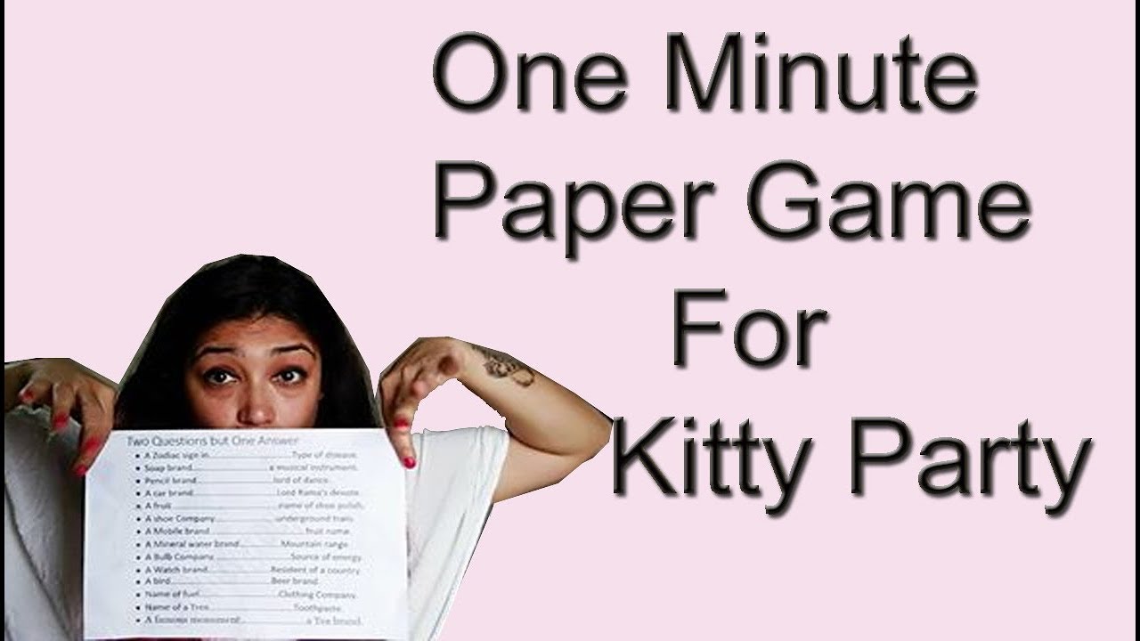Paper Party Game Two Questions One Answer| Written Game Kitty Party| English Paper Game
