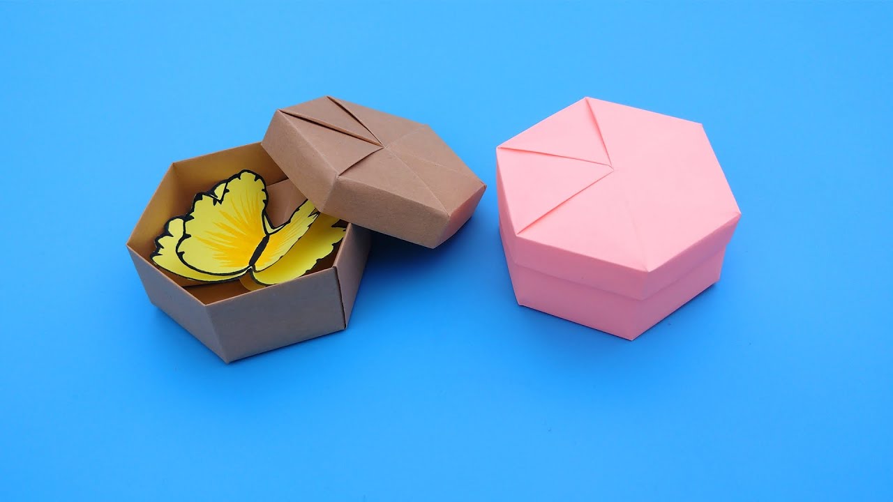 DIY How to Make a Hexagonal Gift Box/壹張紙折六邊形禮品盒