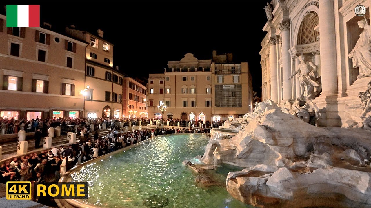 Rome at Night | Relaxing City Walk with Ambient Sounds | October 2025 / 4K HDR 60 FPS