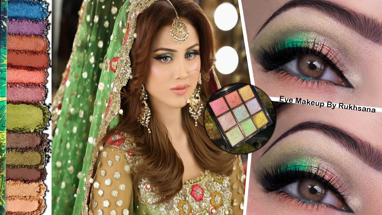 Green Pink Glam Eyeshadow | Metallic 3 Color Eye Makeup Tutorial