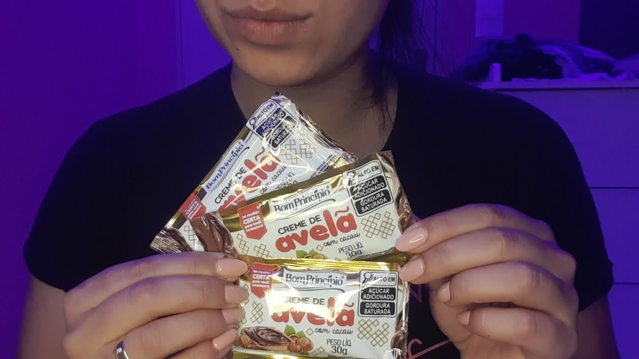 ASMR comendo creme de avelã no prato e com os dedos DURMA BEM 😛