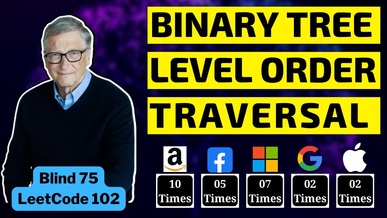 Binary Tree Level Order Traversal: 102 - Tree technical interview, @ Google, apple, Amazon,microsoft