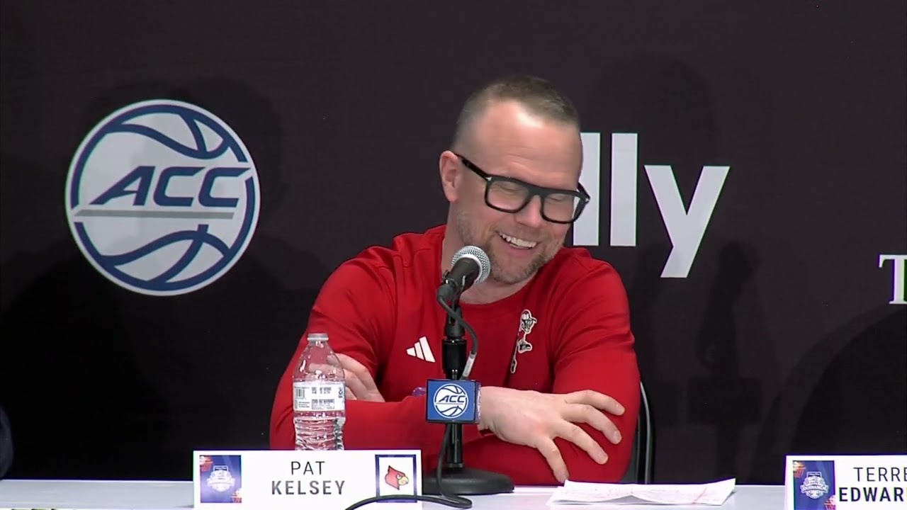 Pat Kelsey, Terrence Edwards, Noah Waterman following win over Stanford in ACC Quarterfinals
