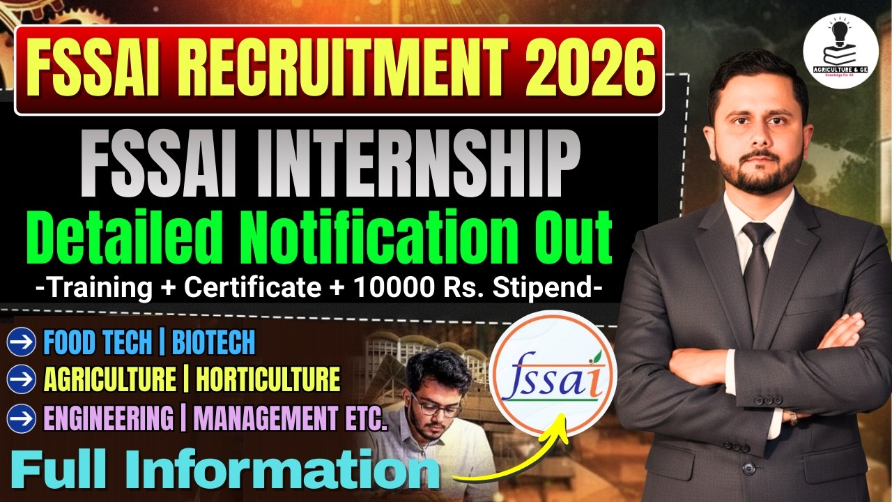 FSSAI Internship April 2026 Notification Out | FSSAI Recruitment 2026 | FSSAI FSO Vacancy 2026