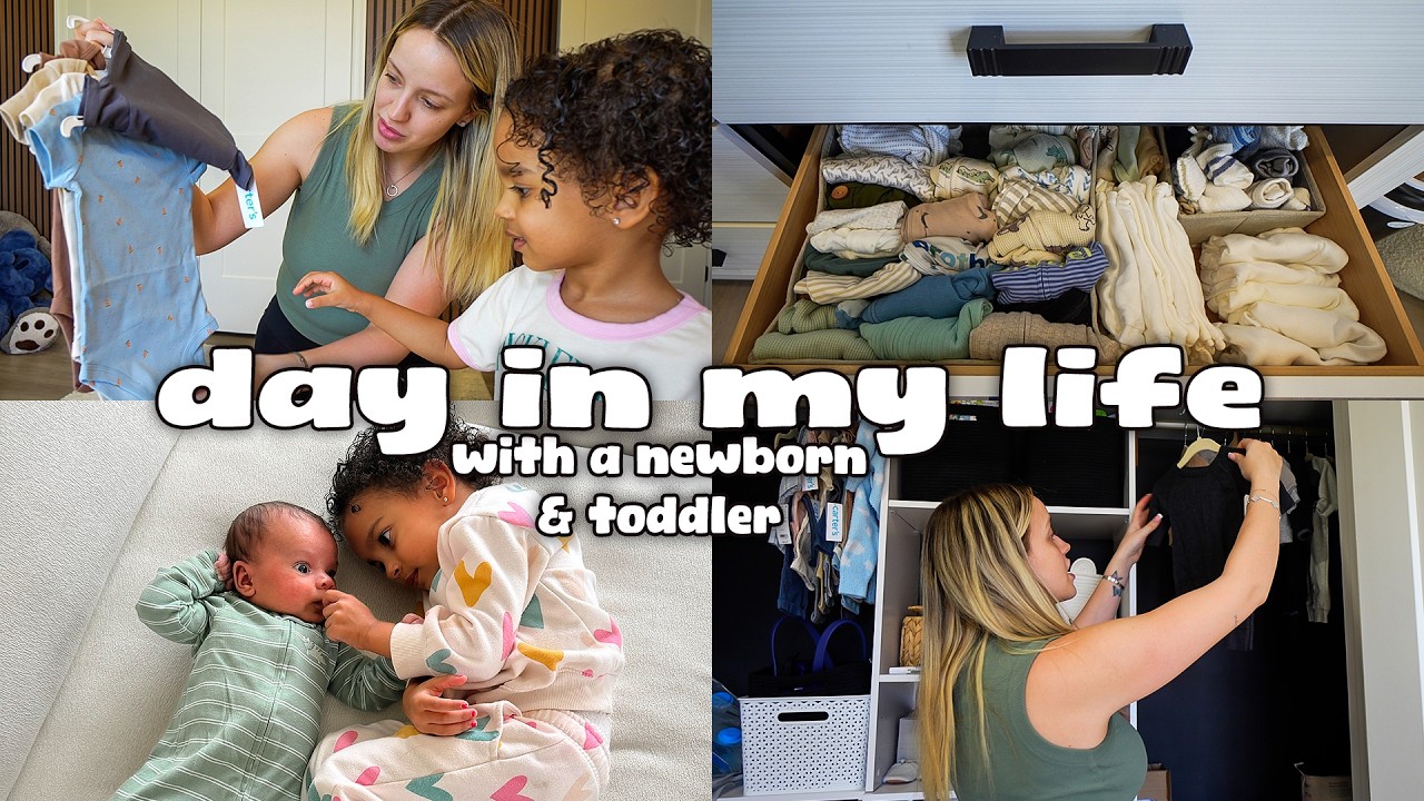 day in my life with a newborn & toddler | carter's haul, organizing his nursery, & more!