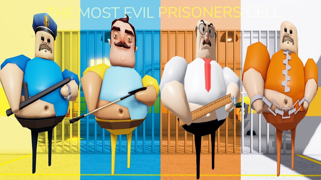 Teacher vs Police vs Prisoner Hello Neighbor BARRY PRISON RUN GREAT SCHOOL BREAKOUT Roblox All Boss