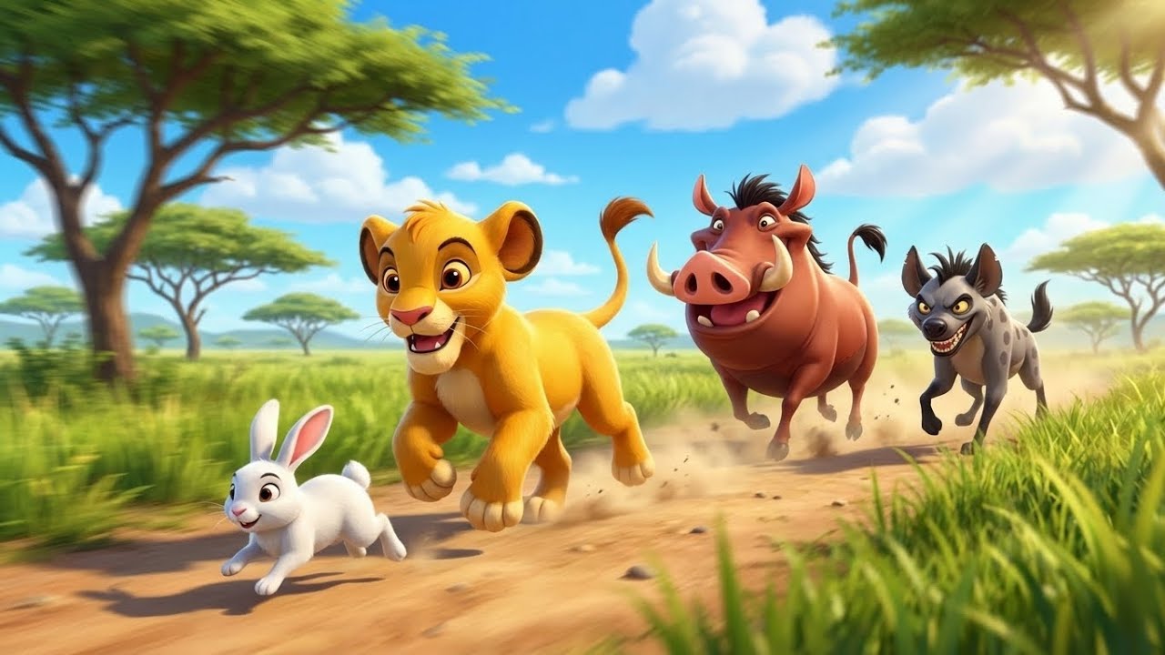 The Lion King : Simba Chases the Speedy Bunny with Timon & Pumbaa 🐰💨🦁 | The Lion King Animation
