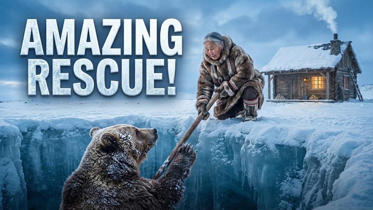A 90-Year-Old Woman Rescued A Mother Bear That Had Fallen Into A Deep, Icy Pit. | Life in yakutia