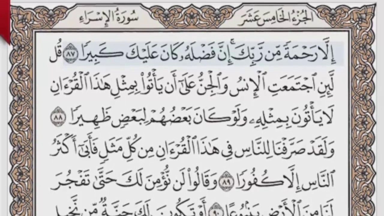 القرآن الكريم بالصفحات صوت وصورة ص/ 291 الشيخ محمود خليل الحصري بمد المنفصل