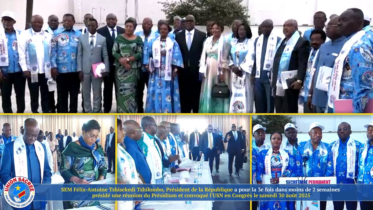 Pr&eacute;sident F&eacute;lix Tshisekedi a pr&eacute;sid&eacute; une r&eacute;union du Pr&eacute;sidium & convoqu&eacute; l'USN en Congr&egrave;s le 30 ao&ucirc;t