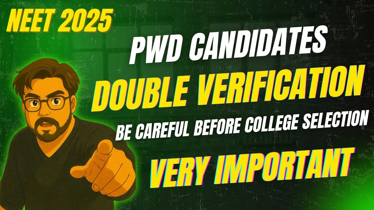 List Of Colleges Where Double Verification Happens PwD Candidates Neet 2025 SVP Institute Vicky Sir