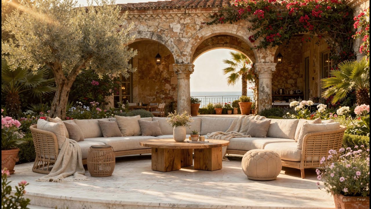 Mediterranean Friday Lounge 🌊 Warm Jazz & Social Evening Ambience