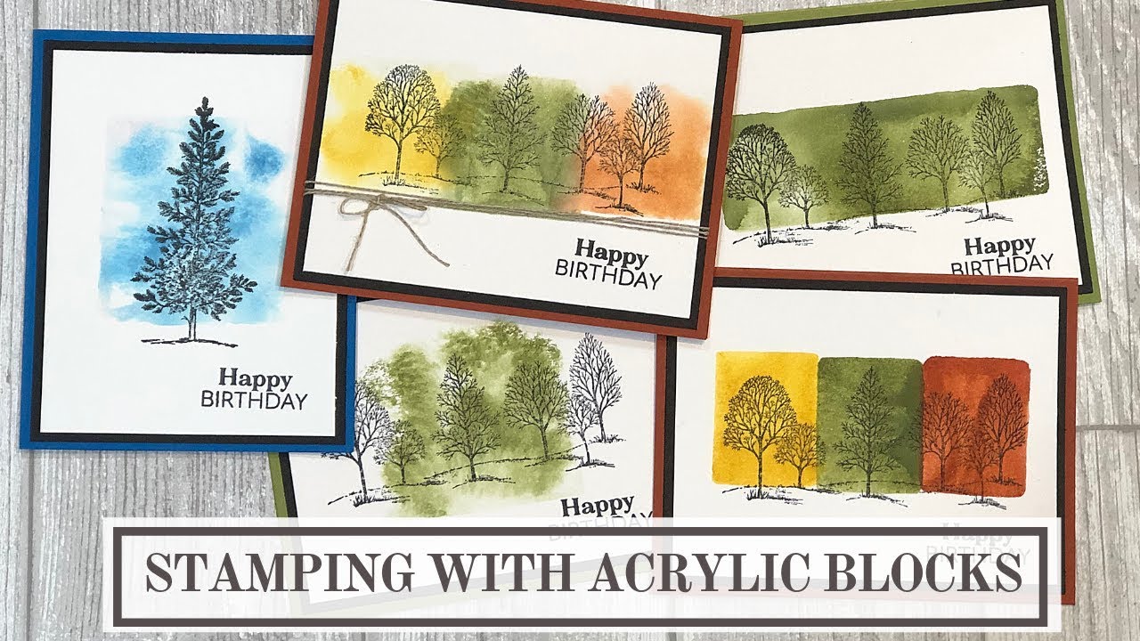 Stamping With Acrylic Blocks (Masculine Birthday Card Ideas)