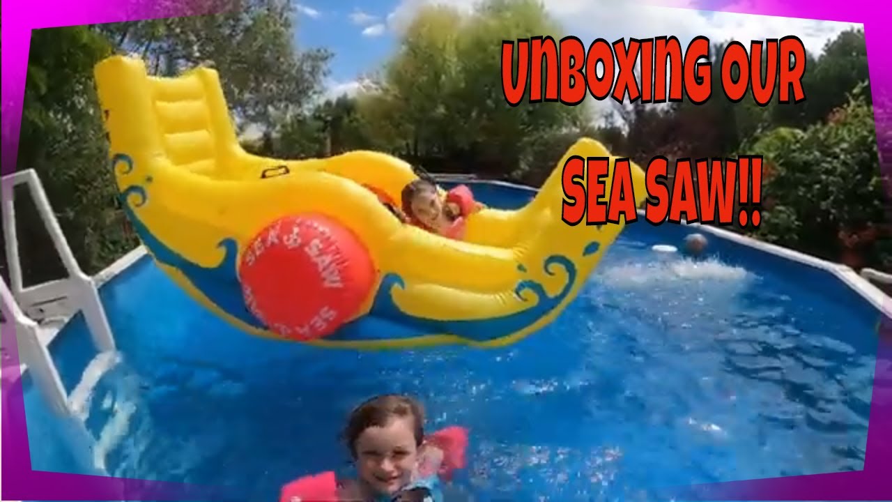 Unboxing Our Swimline SEA SAW Rocker || Swimming Pool Toys || Pool Fun || Pool Toy Videos