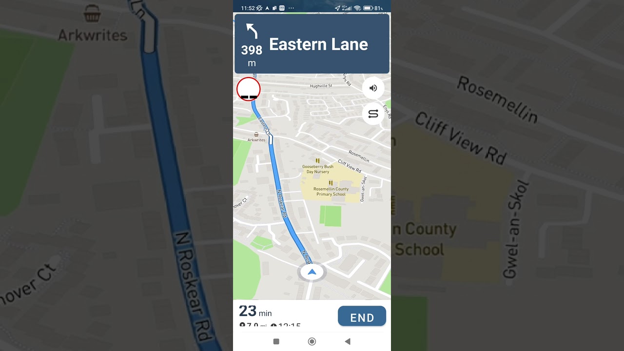 my Route 8 Camborne Driving on map