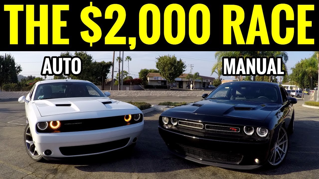 MANUAL Challenger RT vs AUTO Challenger RT | STREET RACE & $2,000 BET!