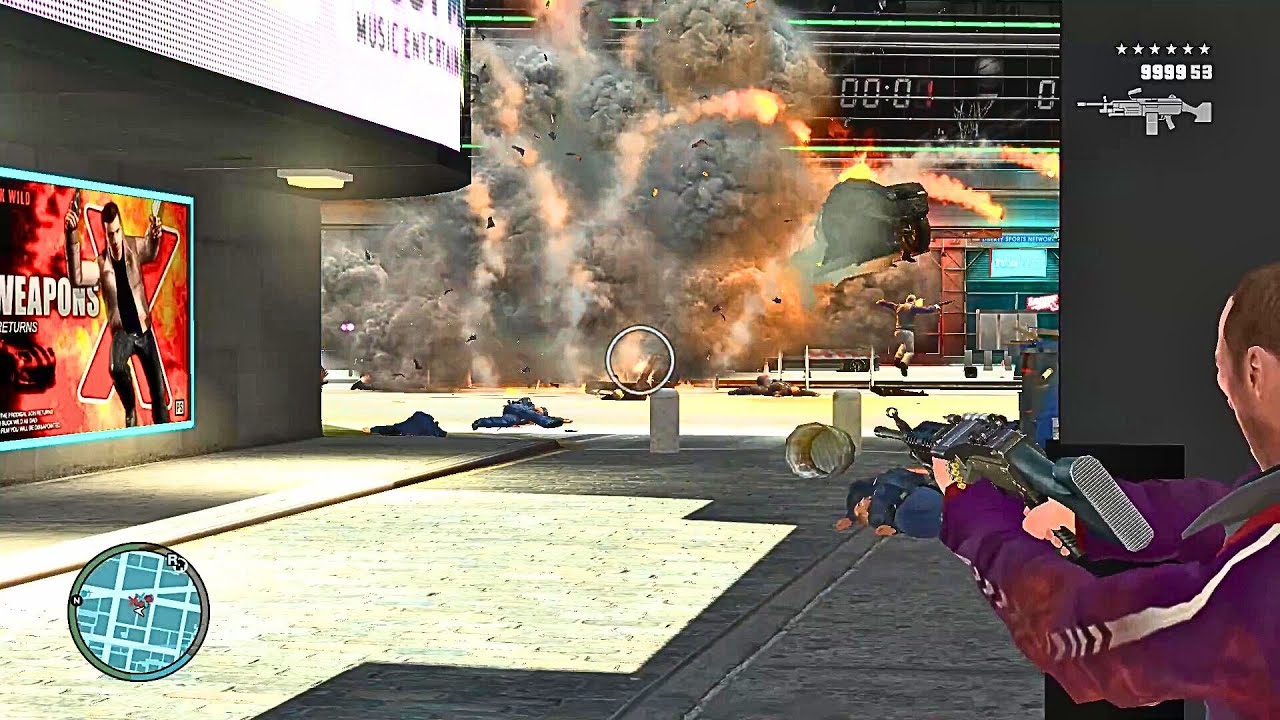 GTA 4 - NIKO | SHOOTOUT AT DOWNTOWN & EPIC FIGHT WITH SWAT + SIX STARS