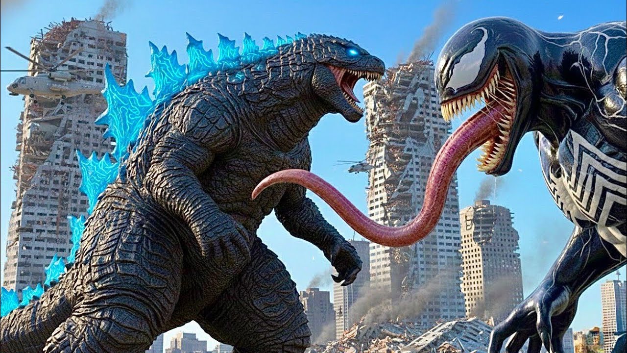 GODZILLA vs VENOM & The Military in the City : Epic Final Battle No One Expected!)