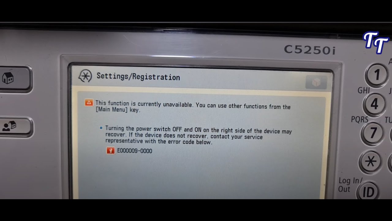 How to fix Canon C5250i Printer Error Code: E009-0000