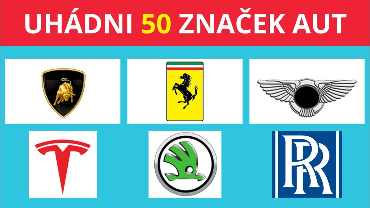 Uh&aacute;dne&scaron; ZNAČKU auta podle LOGA? | Kv&iacute;z 50 značek aut