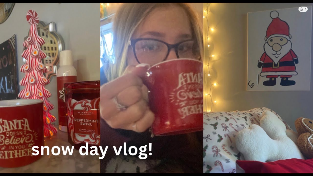 SNOW DAY VLOG ☃️🎅🎄| nails, hot chocolate, editing, relaxing, skincare