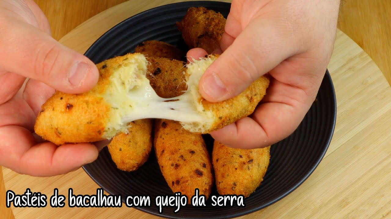 Pastéis de Bacalhau Recheados com Queijo da Serra — Uma Surpresa Cremosa por Dentro