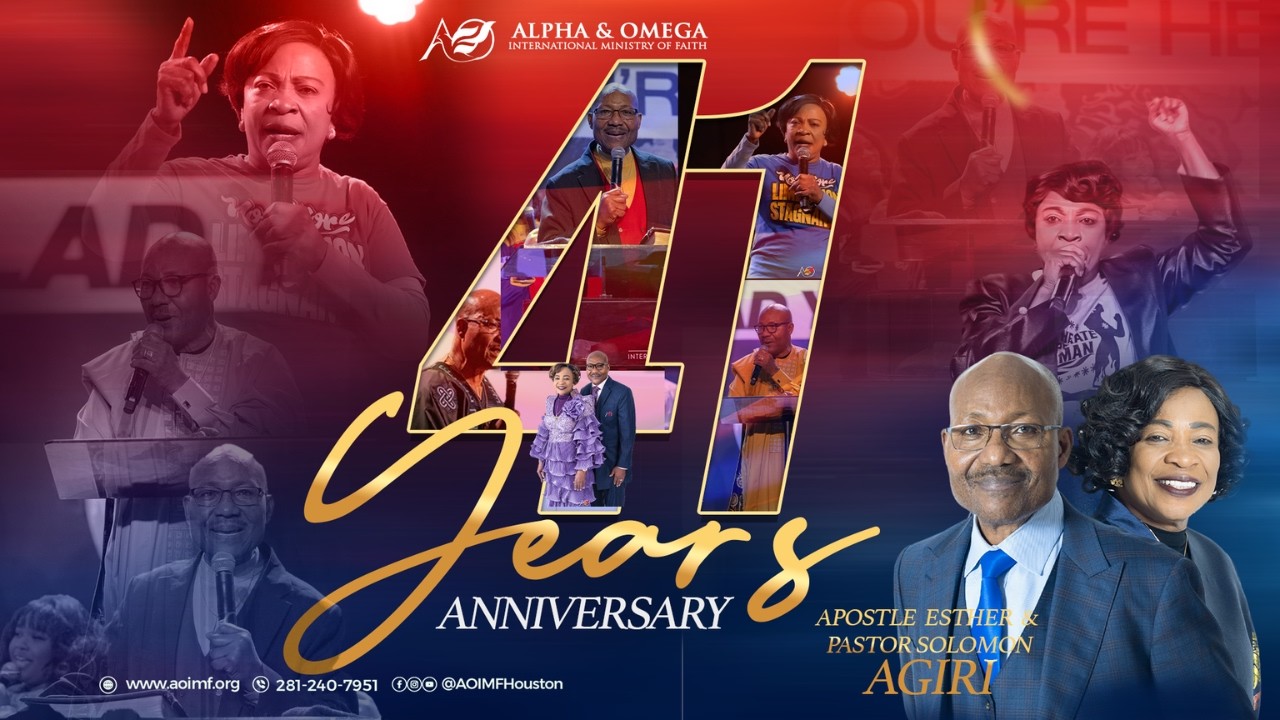41st Wedding Anniversary Celebration Service | Apostle Esther Agiri | AOIMF Houston