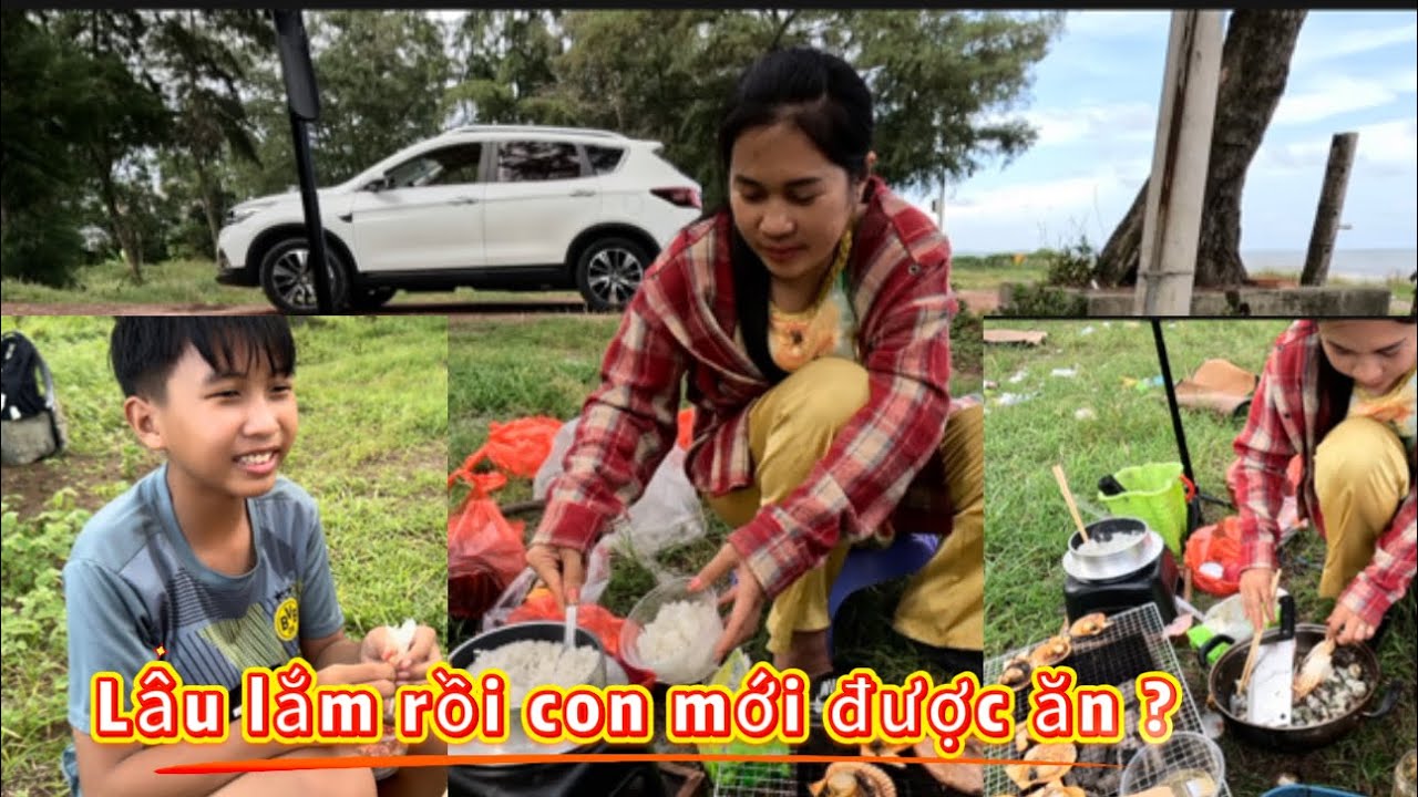 Tranh thủ dẫn các con đi DÃ NGOẠI_với nhiều món ngon_XÓT THƯƠNG khi con trai ăn cua mà nói câu này?
