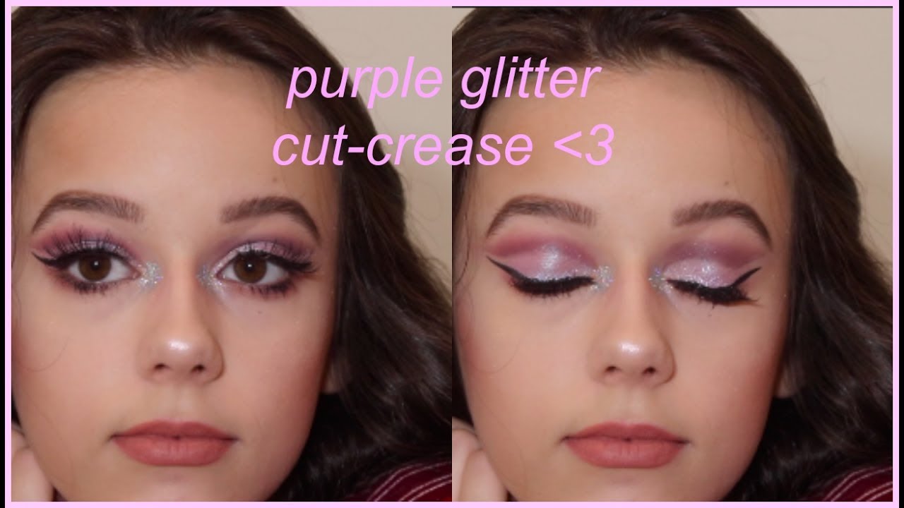 MAKEUP TUTORIAL: PURPLE GLITTER CUT CREASE