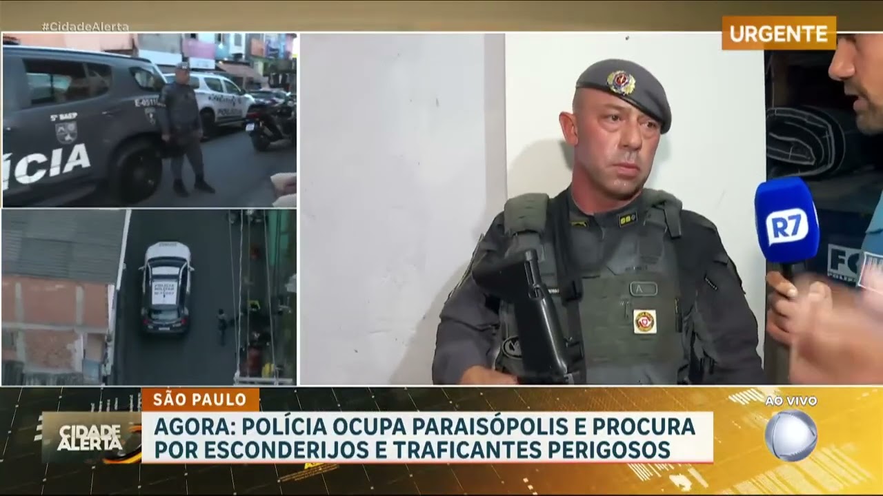 Polícia Militar procura por traficantes em operação em Paraisópolis, na zona sul de SP