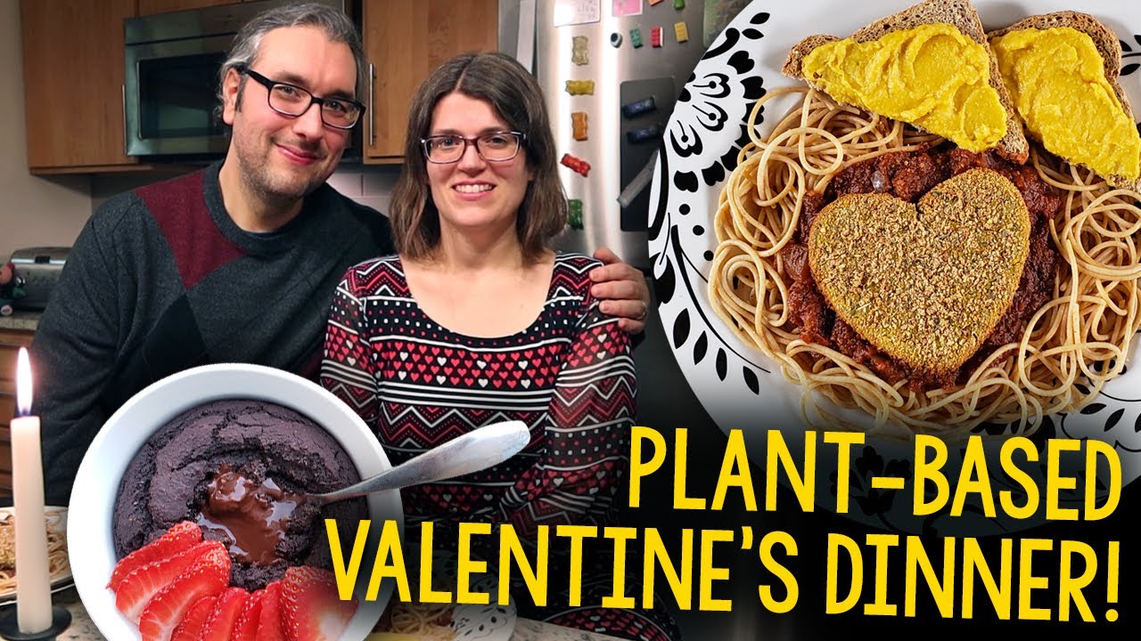 A Plant-Based Valentine’s Day | Chickpea Patties, Spaghetti, Corn Butter Toast & Chocolate Lava Cake