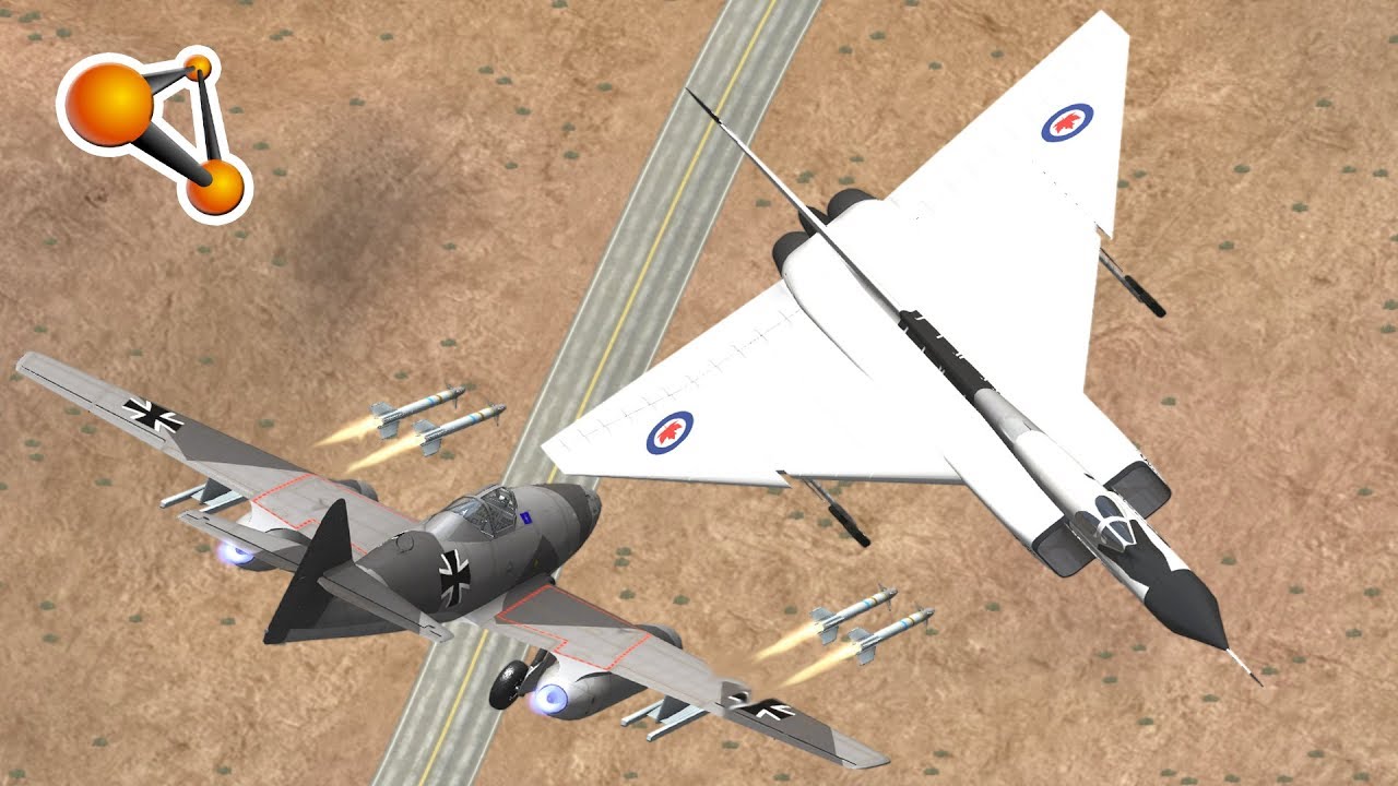 Me262 JET Plane vs Cars Crash Testing Beamng Drive