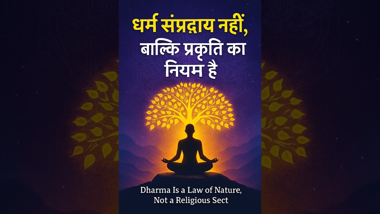 धर्म संप्रदाय नहीं बल्कि प्रकृति का नियम है | Dharma is a Law of Nature, Not a Religious Sect