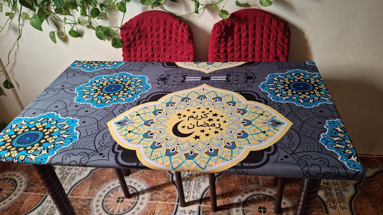 خياطة غطاء طاولة شكل الأوس للمبتدئات | أسهل مشروع أنيق من الصفر ✨