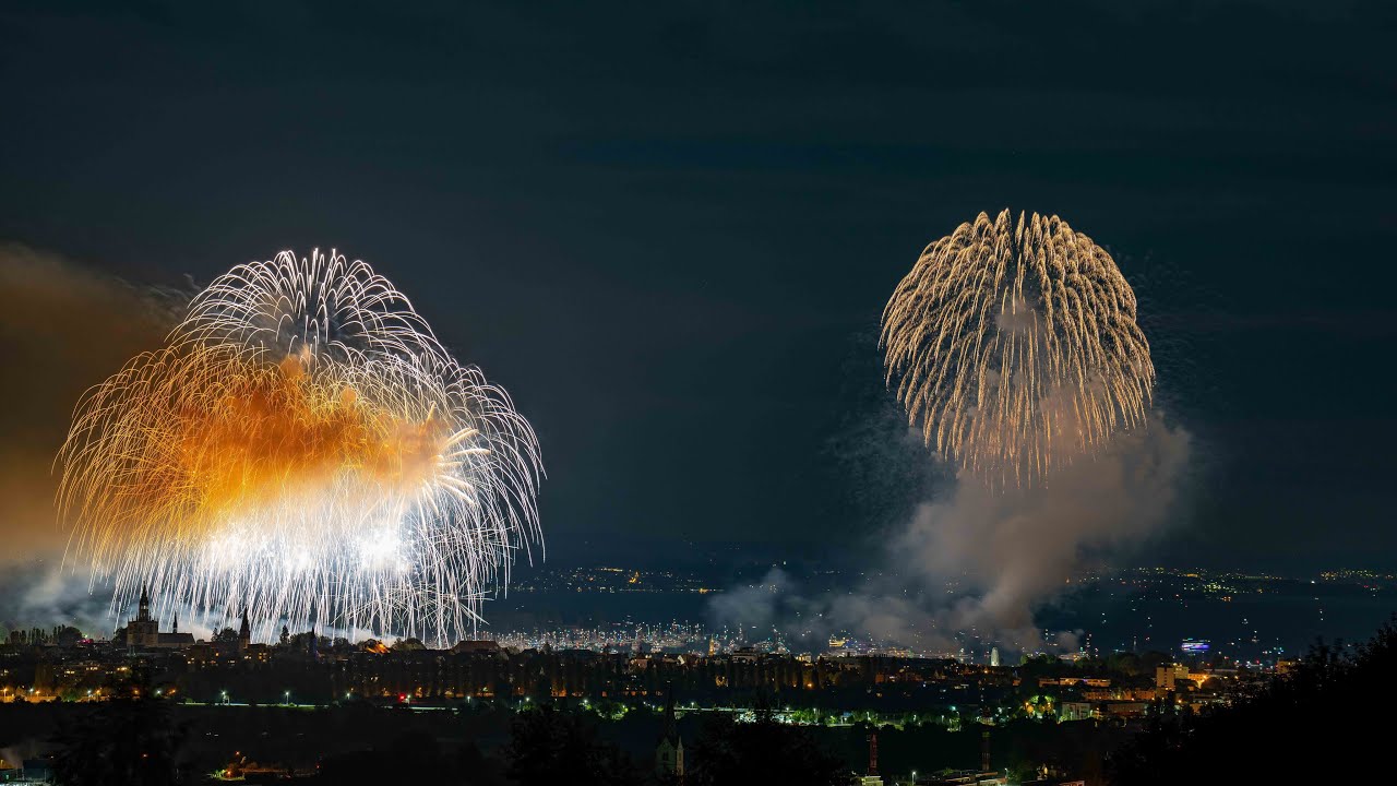 Feuerwerk Finale Konstanz Kreuzlingen 2022 in 4k