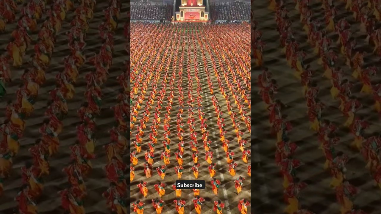 Bagurumba dance of Assam , a divine showcase a Bodo tradition. 10,000 Bodo youth dancing 