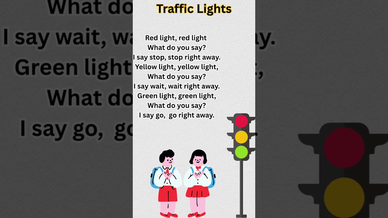 Traffic Lights Poem 🚦 | English Poem for Kids | Kids Poem | Rhymes in English for Kids 🧒 #english