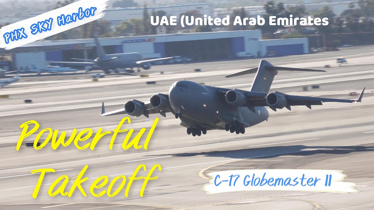 UAE (United Arab Emirates) C-17 Globemaster II Roaring Takeoff
