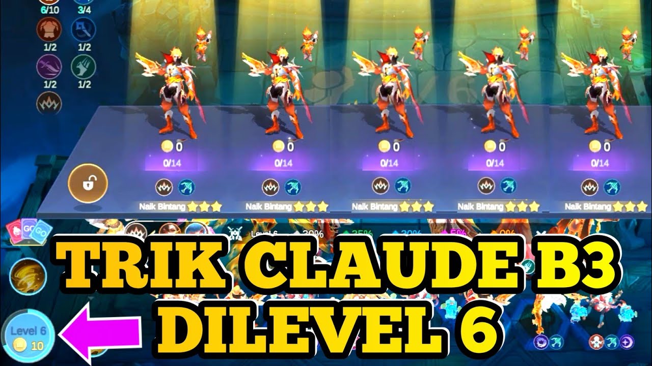 TRIK CLAUDE B3 DILEVEL 6 PAKE COMMANDER VALE TERBARU||DIJAMIN GAMPANG BOSS||MAGIC CHESS GOGO 