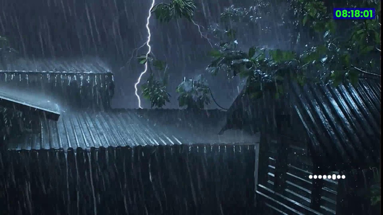 HEAVY RAIN at Night to Sleep Instantly - Study, Relax, Reduce Stress with Rain Sounds