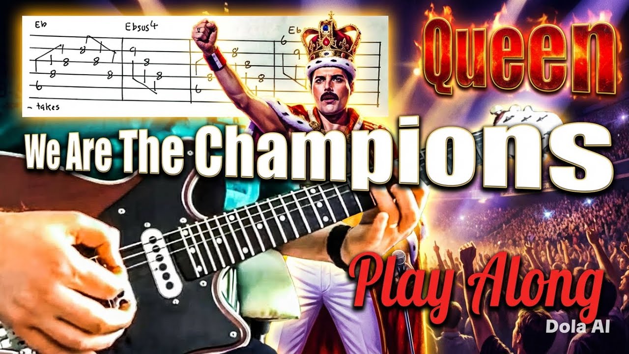 Queen - We Are The Champions - Guitar Play Along (Guitar Tab)
