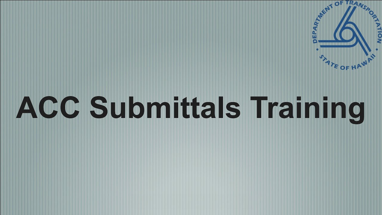 Submittal Training