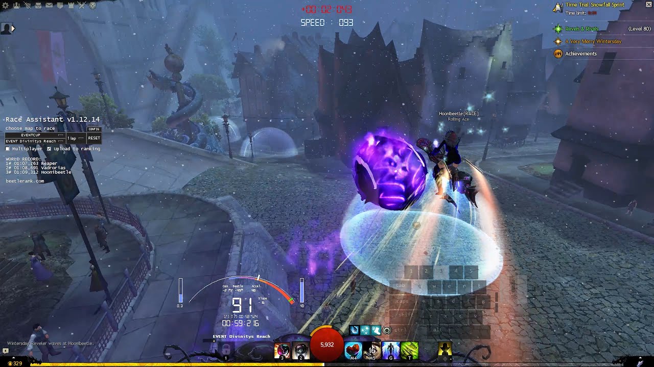 GW2 - Snowfall Sprint (1:10.400) | Wintersday Roller Beetle Time Trial [EU]